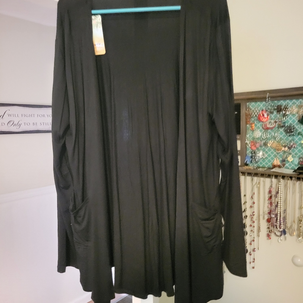 Black open sweater, Xlarge